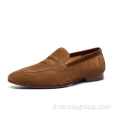 Chaussure homme en daim de vache souple